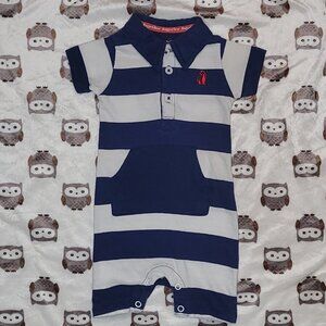 ❄️ 0-3m | Rugged Bear | Short Sleeved Polo Romper/Bodysuit